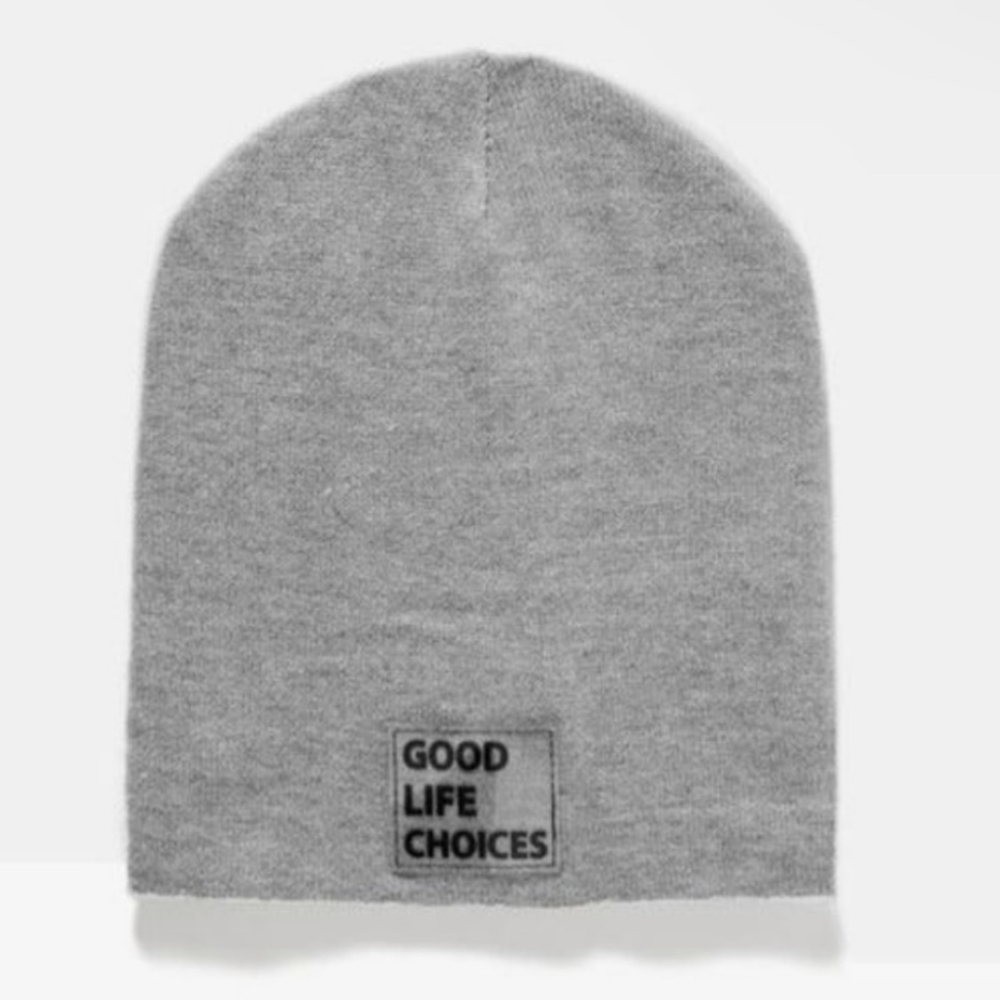 Zara KNIT GOOD LIFE CHOICES Beanie